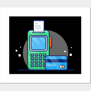 Electronic Data Capture, Receipt, And Bank Card Cartoon (2) Posters and Art